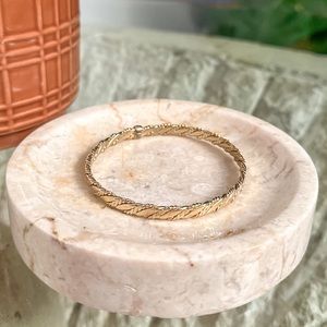 Vintage Boho Braided Gold Bangle Bracelet